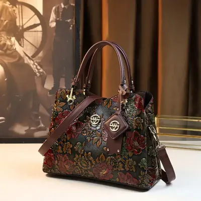 Luxe Vintage Flower Pattern Handbag
